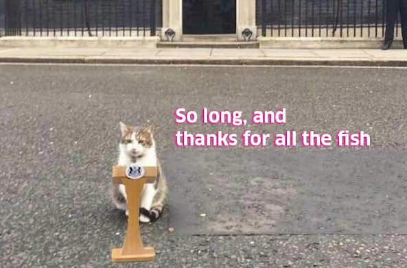 Larry the Cat is er al lang klaar mee Larry the Cat is er al lang klaar mee