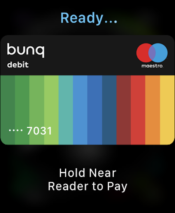 Kijk. Apple Watch + bunq + Apple Pay = LUNCH